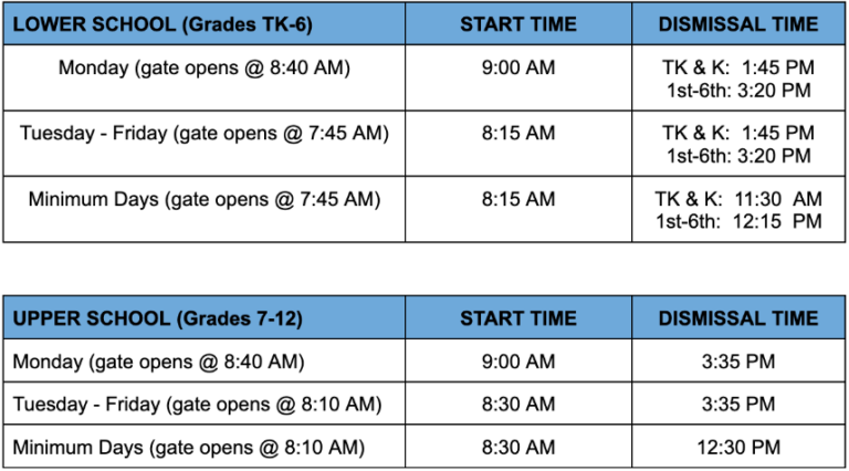 School Start & Dismissal Times / Home